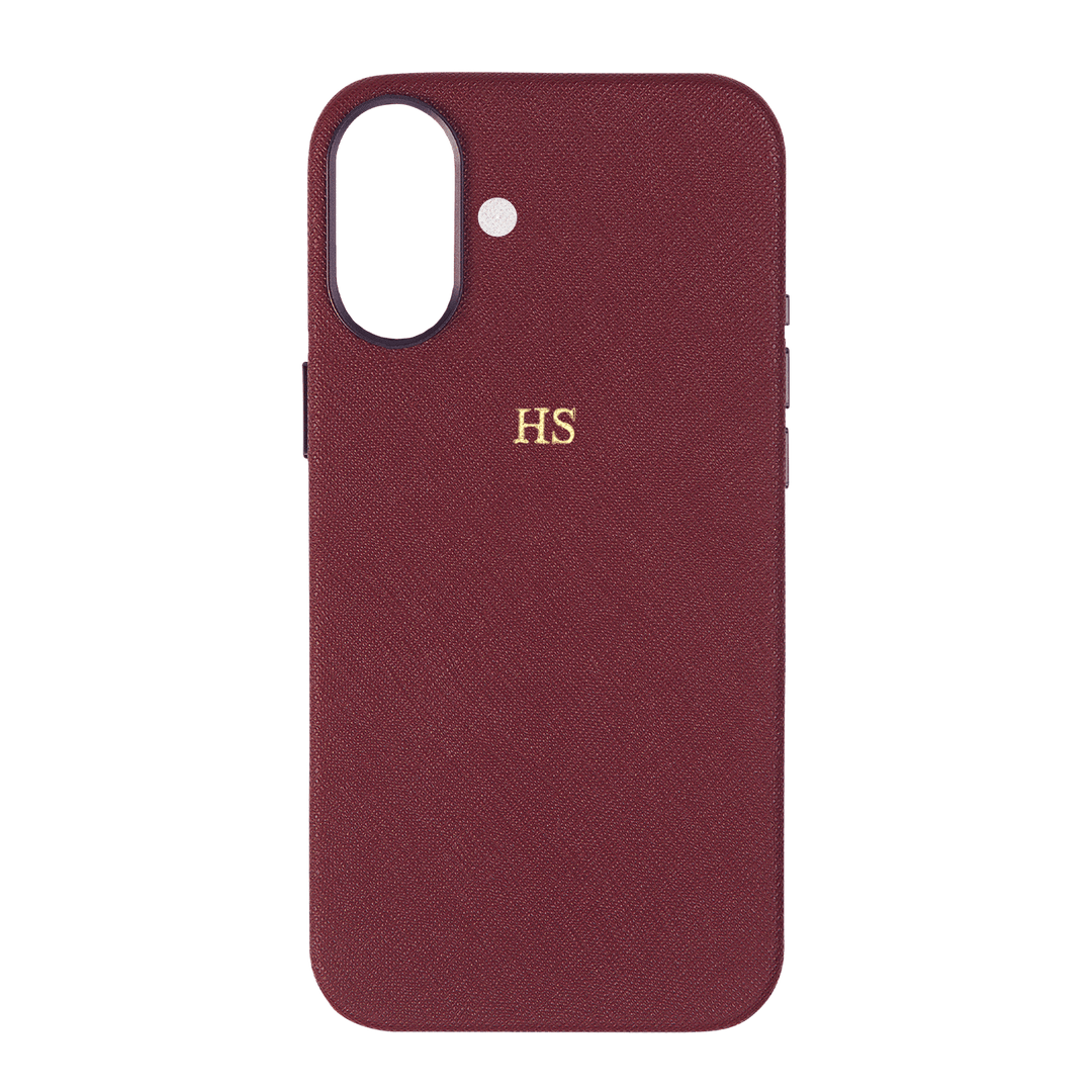 Burgundy - iPhone 17 Series Full Wrap Saffiano Phone Case