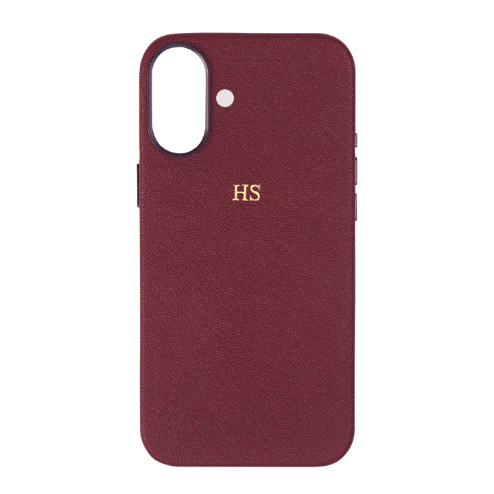 Burgundy - iPhone 17 Series Full Wrap Saffiano Phone Case