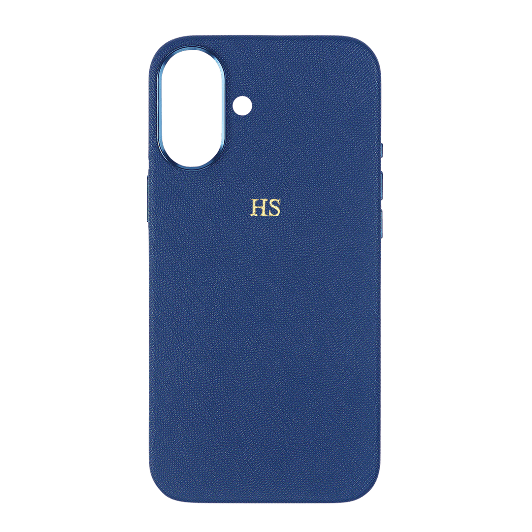 Navy - iPhone 17 Series Full Wrap Saffiano Phone Case