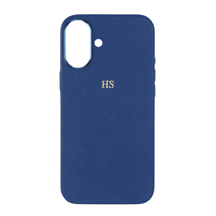 Navy - iPhone 17 Series Full Wrap Saffiano Phone Case