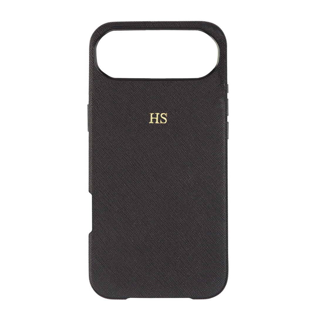 Black - iPhone 17 Series Full Wrap Saffiano Phone Case