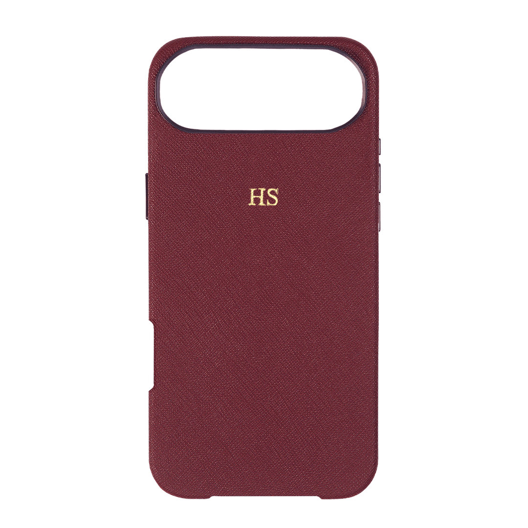 Burgundy - iPhone 17 Series Full Wrap Saffiano Phone Case