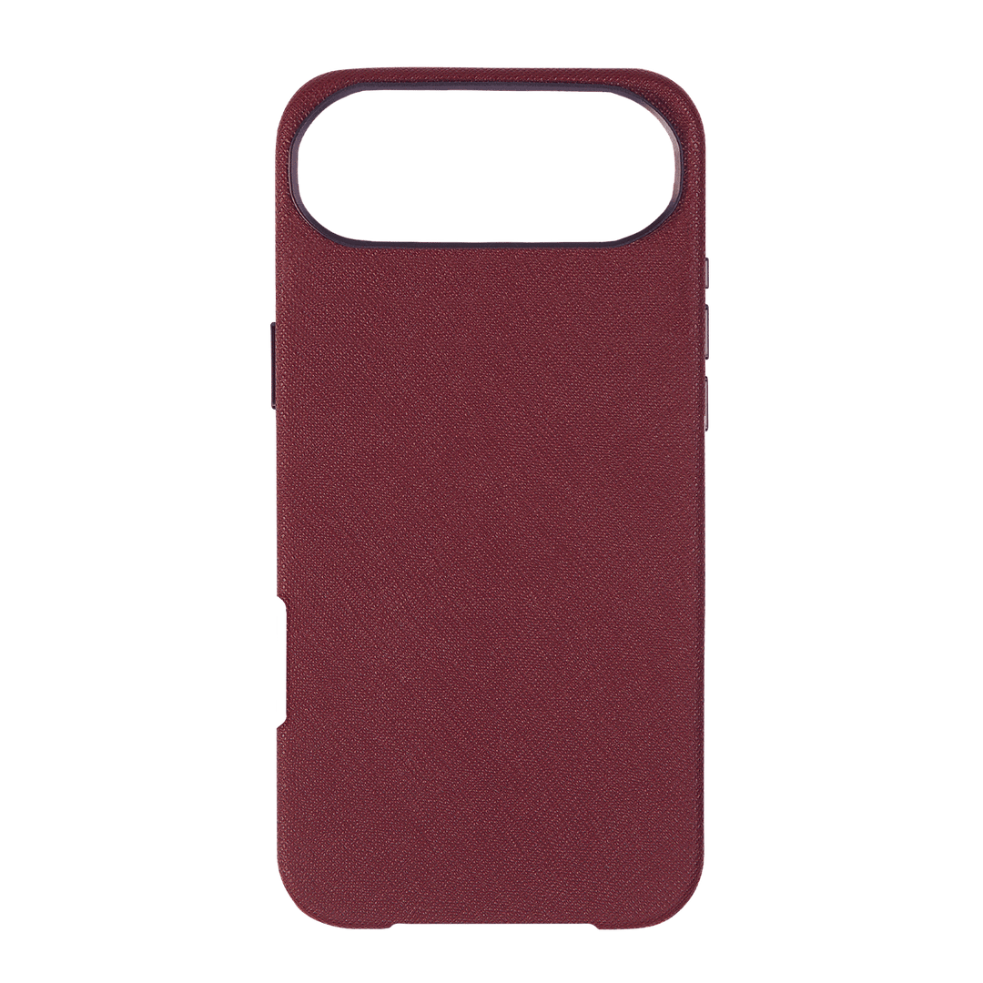 Burgundy - iPhone 17 Series Full Wrap Saffiano Phone Case