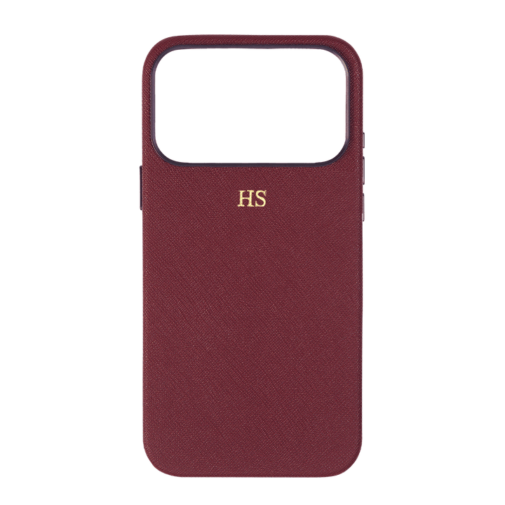 Burgundy - iPhone 17 Series Full Wrap Saffiano Phone Case