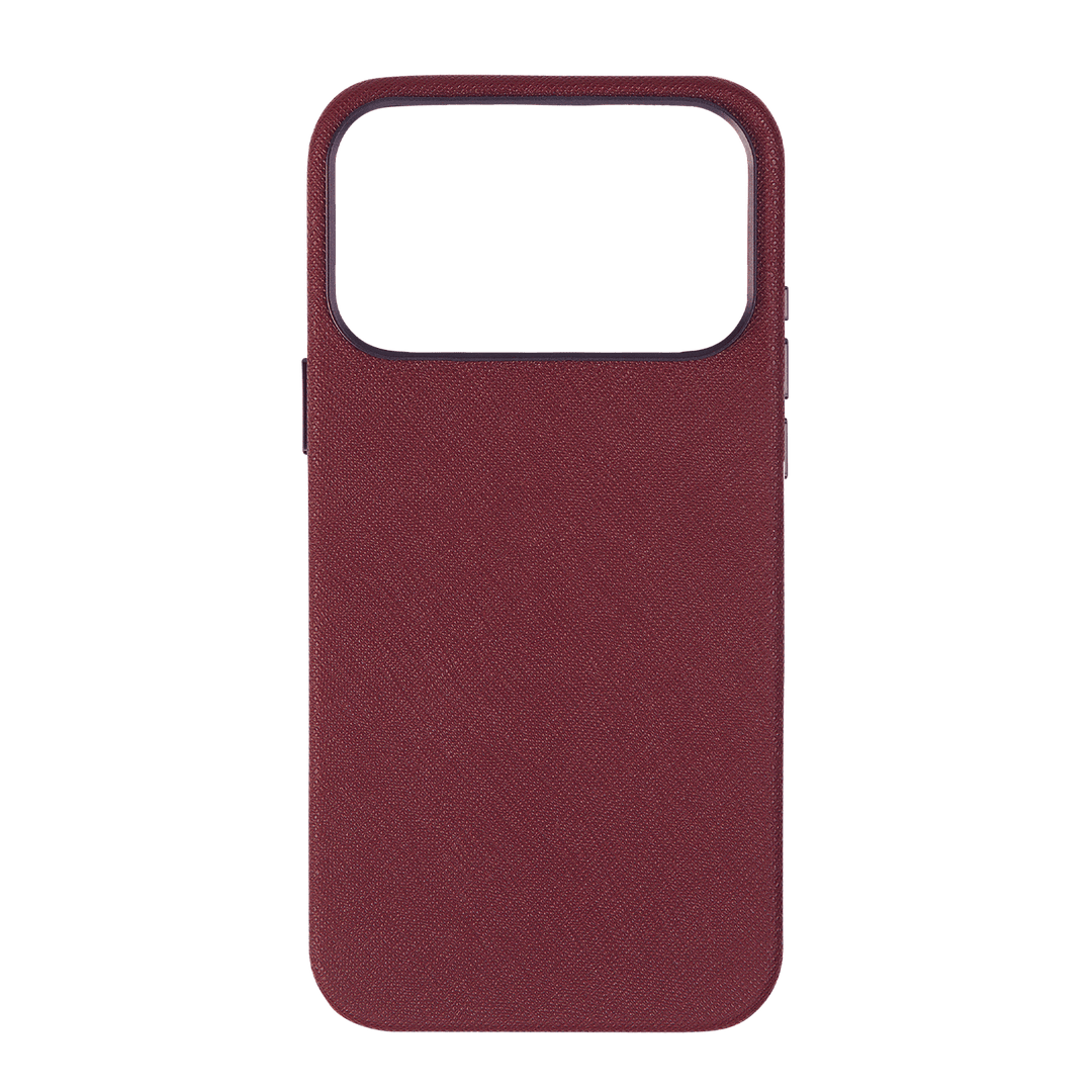 Burgundy - iPhone 17 Series Full Wrap Saffiano Phone Case