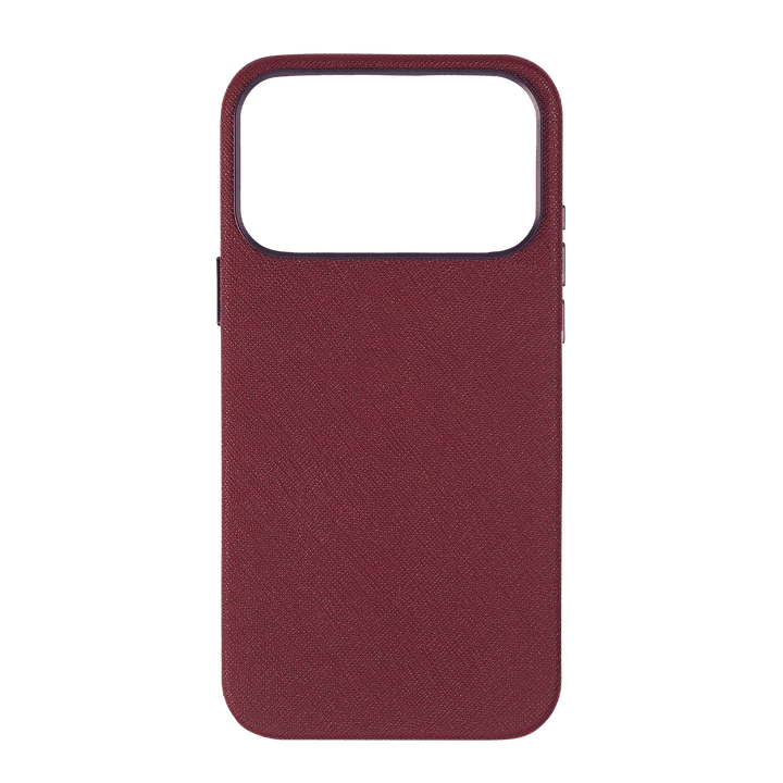 Burgundy - iPhone 17 Series Full Wrap Saffiano Phone Case