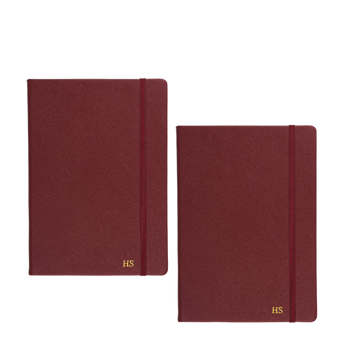 CHRISTMAS 12.12  SPECIAL DEALS- 2 Personalised Saffiano Leather A5 Notebook for $46 - THEIMPRINT