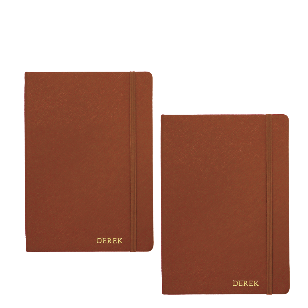 CHRISTMAS 12.12  SPECIAL DEALS- 2 Personalised Saffiano Leather A5 Notebook for $46 - THEIMPRINT