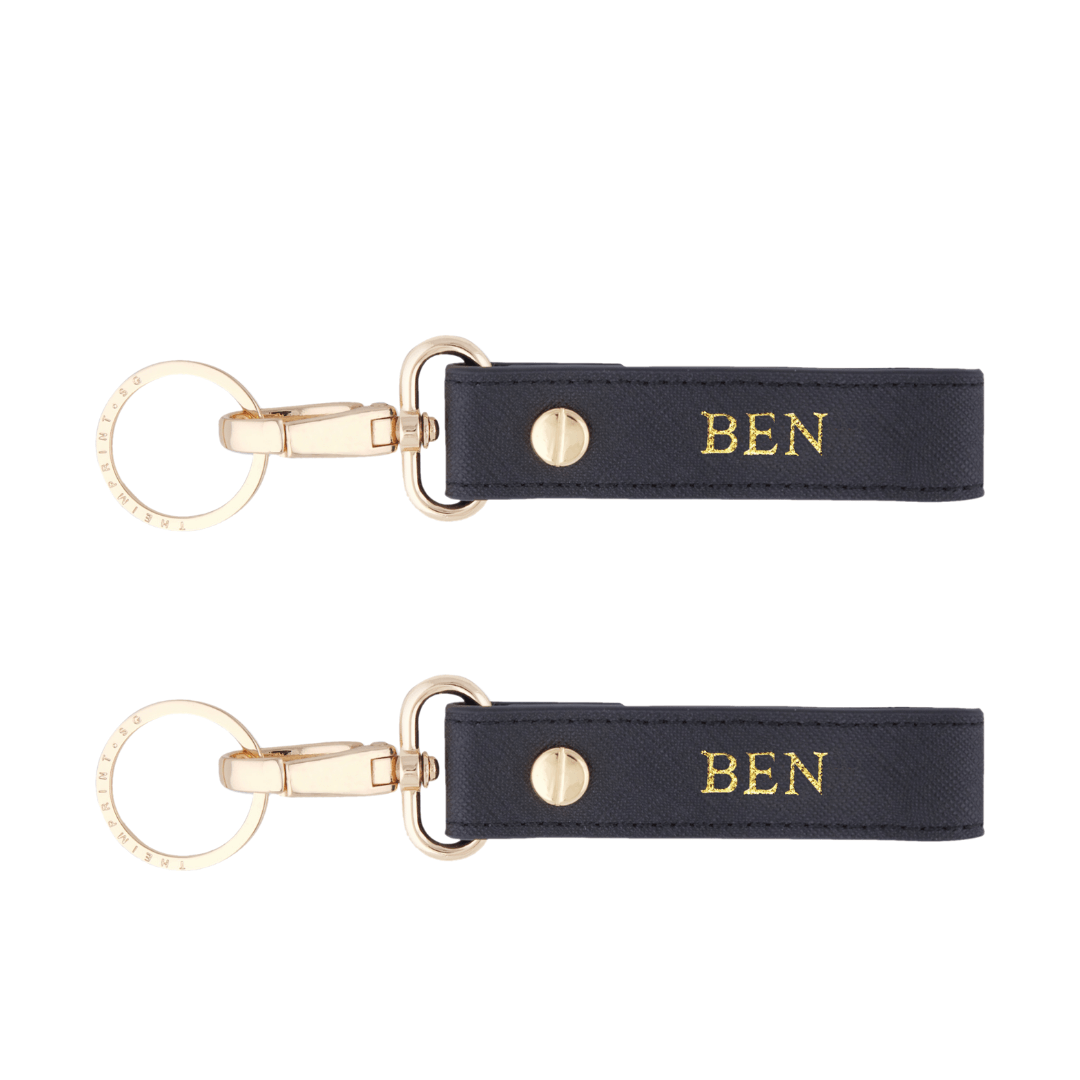 CHRISTMAS 12.12 SPECIAL DEALS - 2 Personalised Saffiano Leather Keychain for $34 - THEIMPRINT