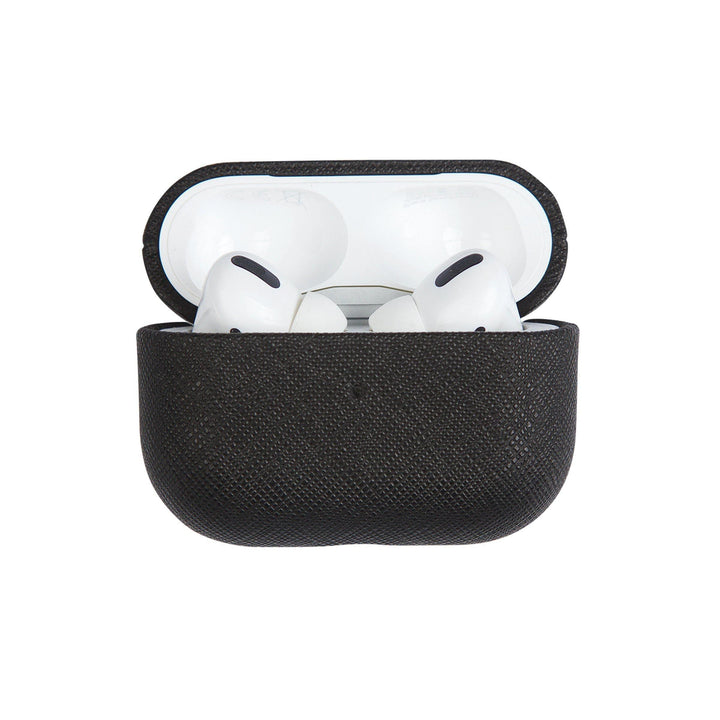 Black - Saffiano AirPods PRO Case Cover [2nd Generation] - THEIMPRINT