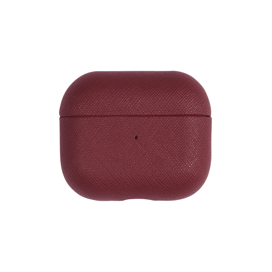 Burgundy - Saffiano AirPods Case Cover [3rd Generation] - THEIMPRINT