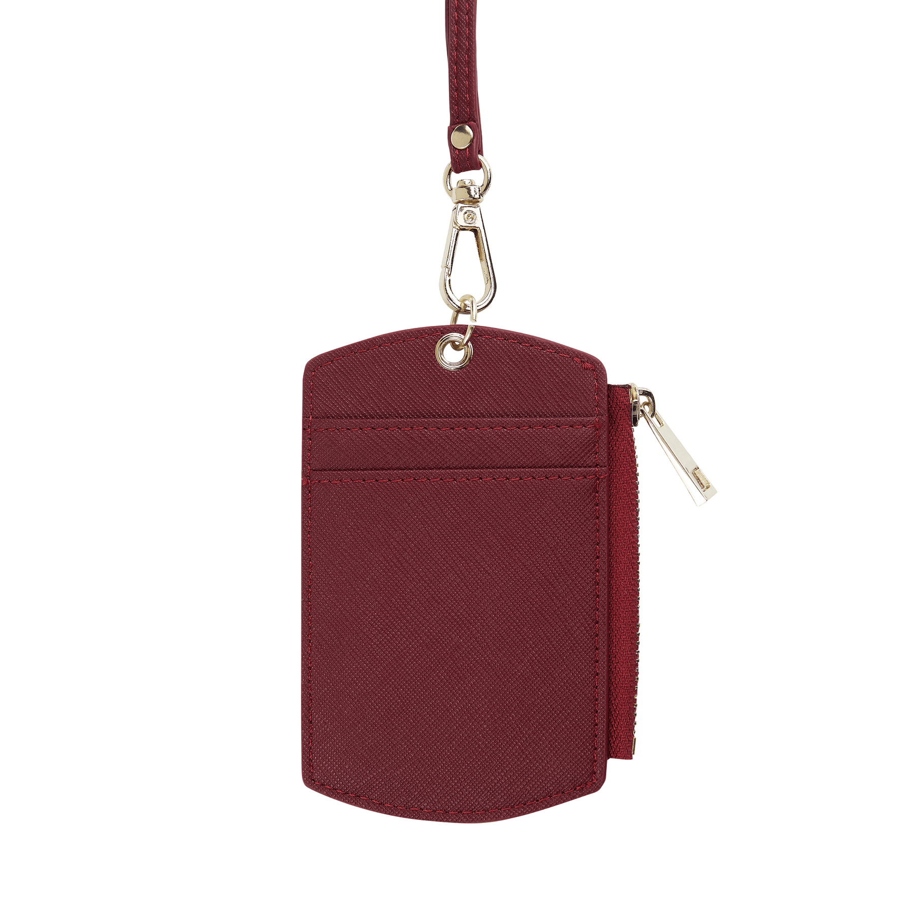 Personalise ID Cardholder Lanyard with Zip Burgundy