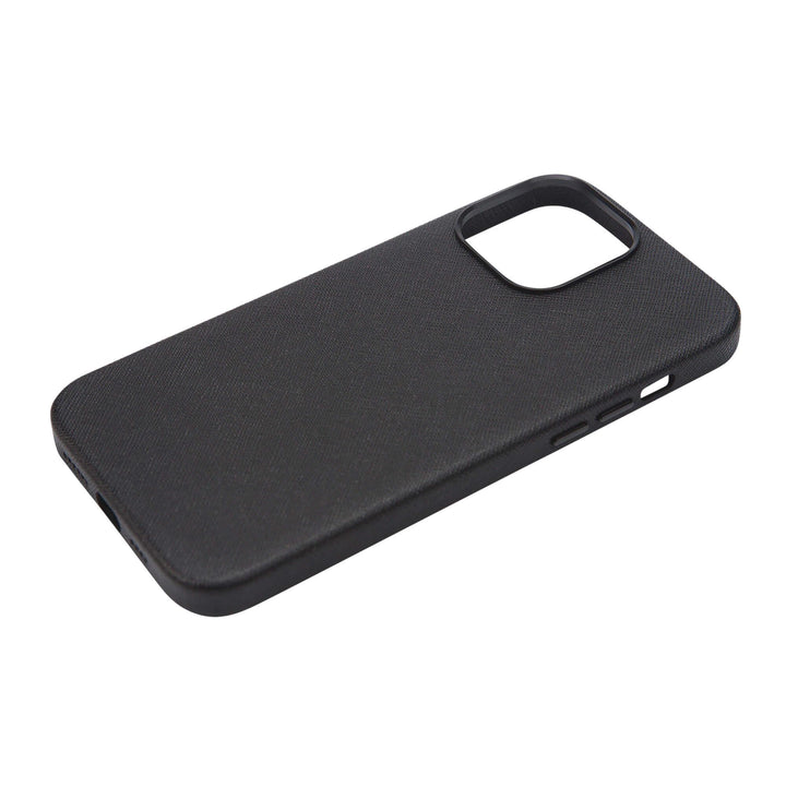 Black - iPhone 14 Series Full Wrap Saffiano Phone Case - THEIMPRINT