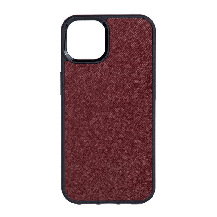 Burgundy - iPhone 14 Series Saffiano Phone Case - THEIMPRINT