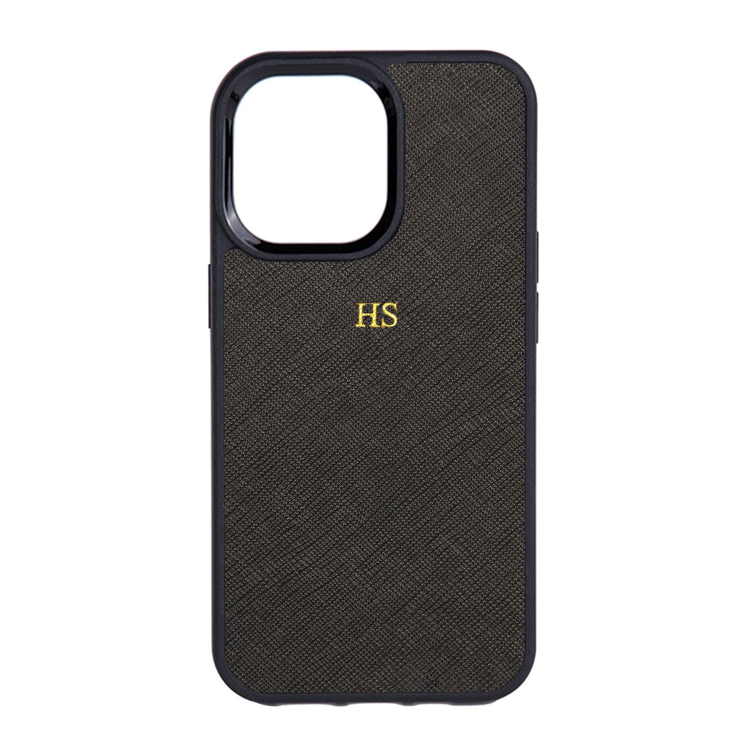 Black - iPhone 13 Series Saffiano Phone Case - THEIMPRINT
