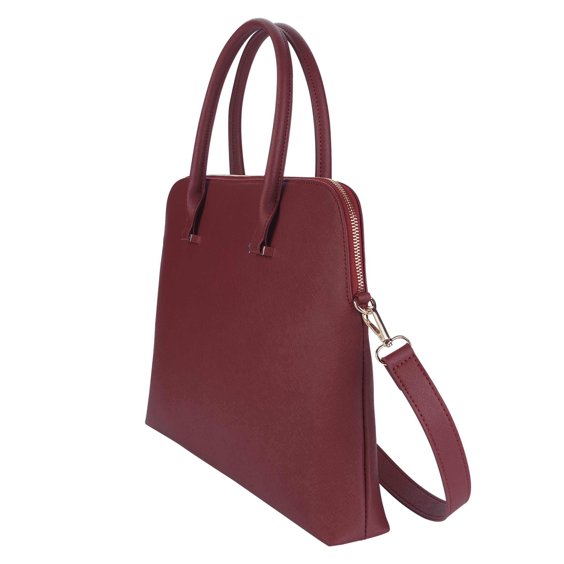 Personalised Saffiano Leather Laptop Bag Burgundy