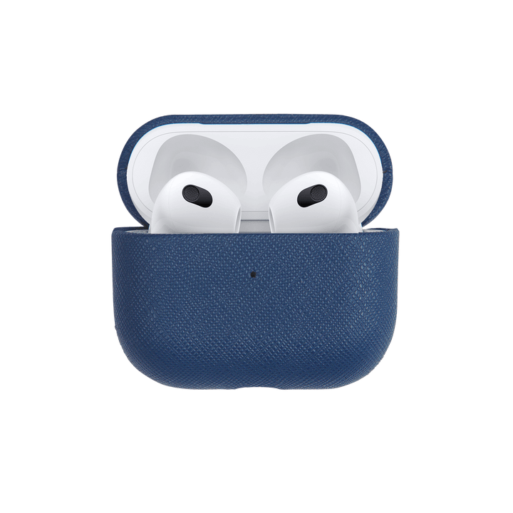 Navy - Saffiano AirPods Case Cover [3rd Generation] - THEIMPRINT