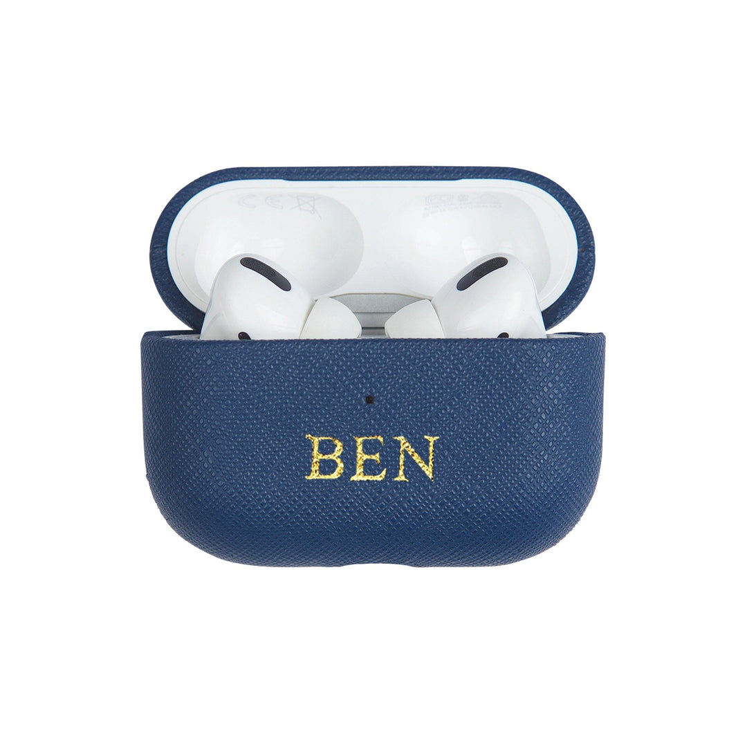 Navy - Saffiano AirPods PRO Case Cover [2nd Generation] - THEIMPRINT