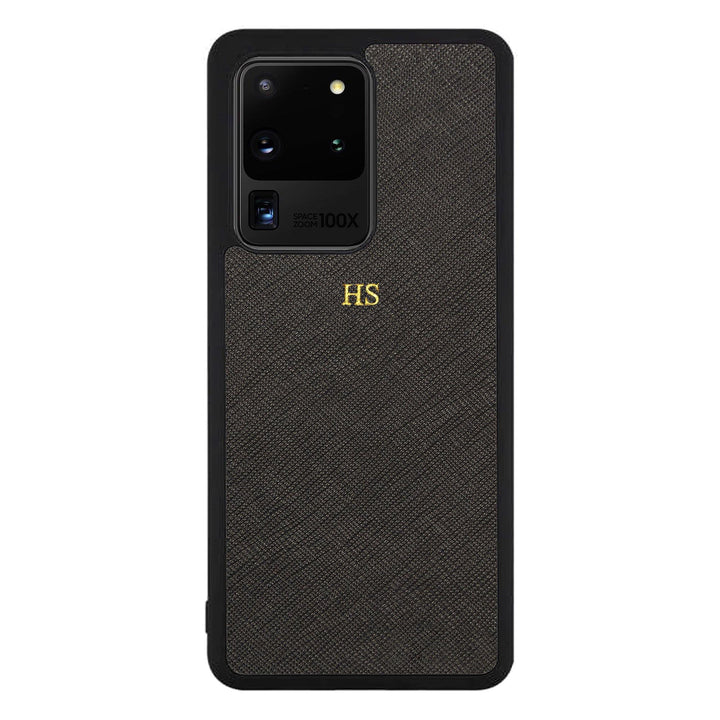 Black - Samsung S20 Ultra Saffiano Phone Case - THEIMPRINT