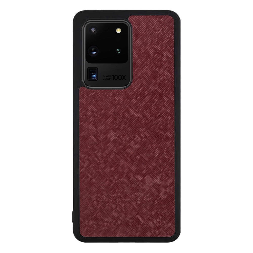 Burgundy - Samsung S20 Ultra Saffiano Phone Case - THEIMPRINT