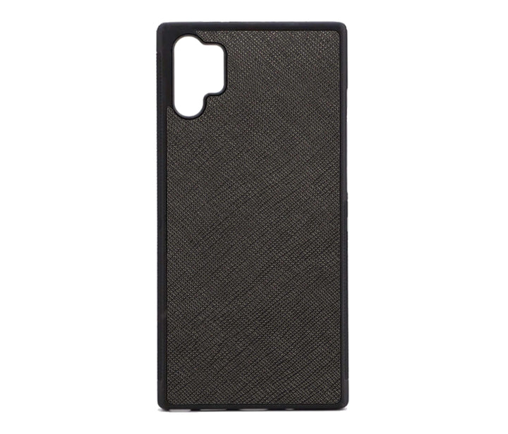 Black - Samsung Note 10 Plus Saffiano Phone Case - THEIMPRINT