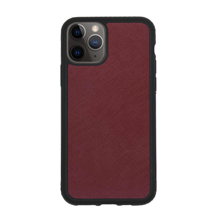 Burgundy - iPhone 11 Pro Max Saffiano Phone Case - THEIMPRINT
