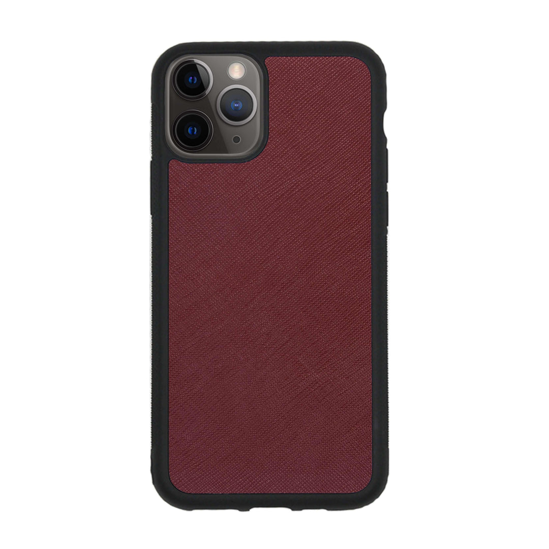 Burgundy - iPhone 11 Pro Saffiano Phone Case - THEIMPRINT