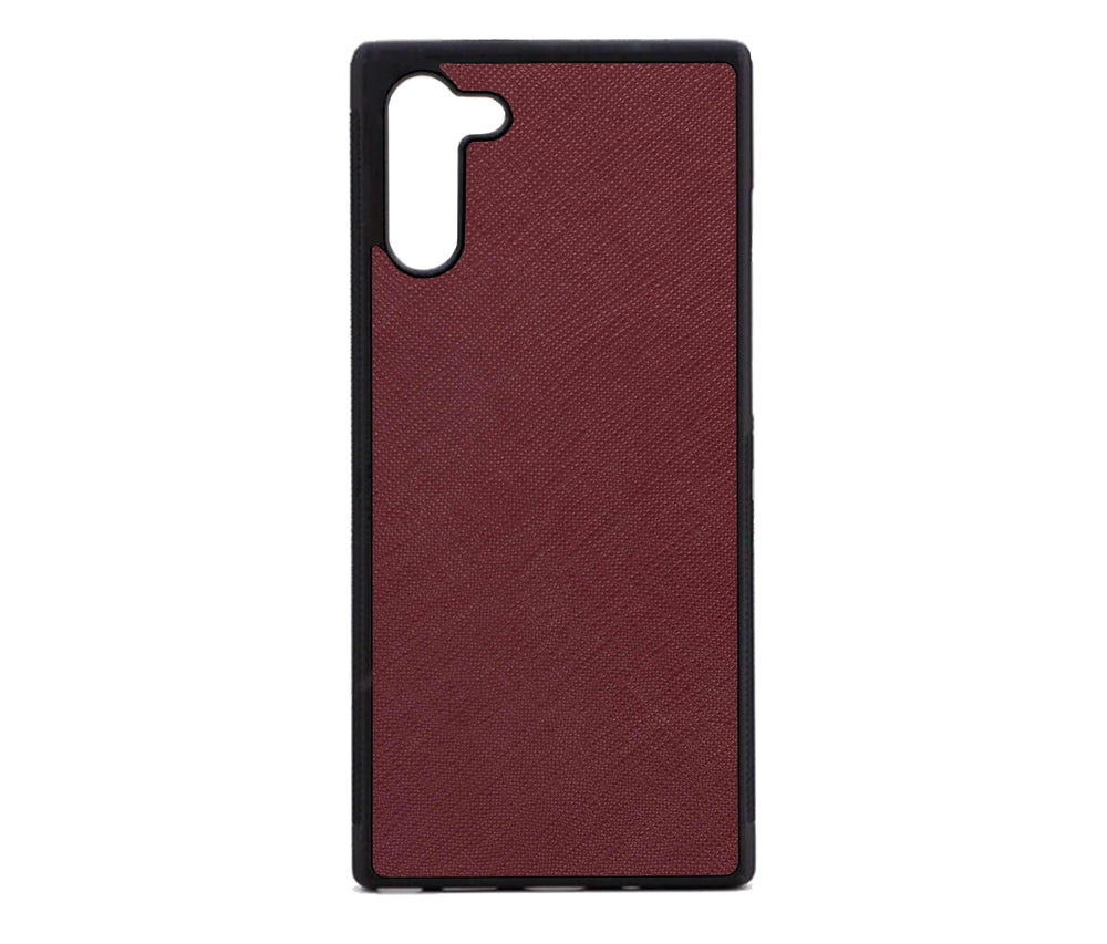 Burgundy - Samsung Note 10 Saffiano Phone Case - THEIMPRINT