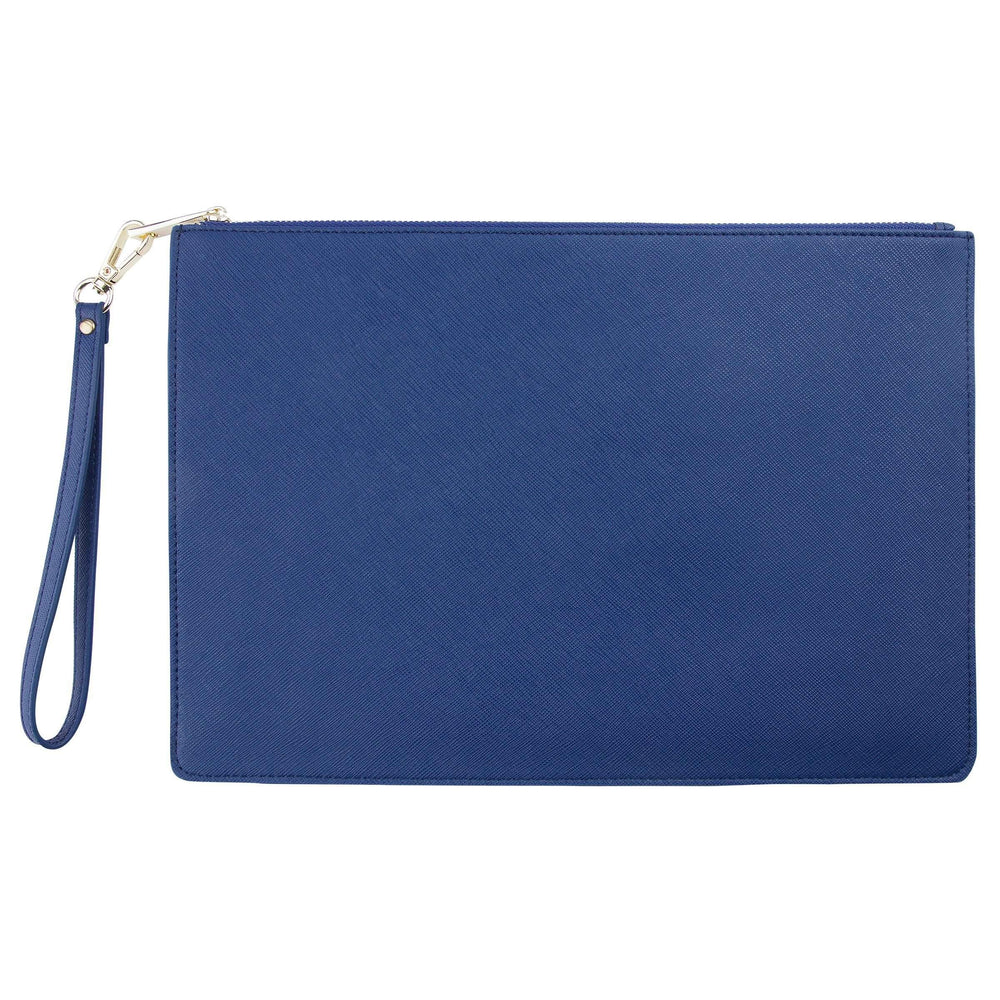 Navy - Large Saffiano Pouch - THEIMPRINT