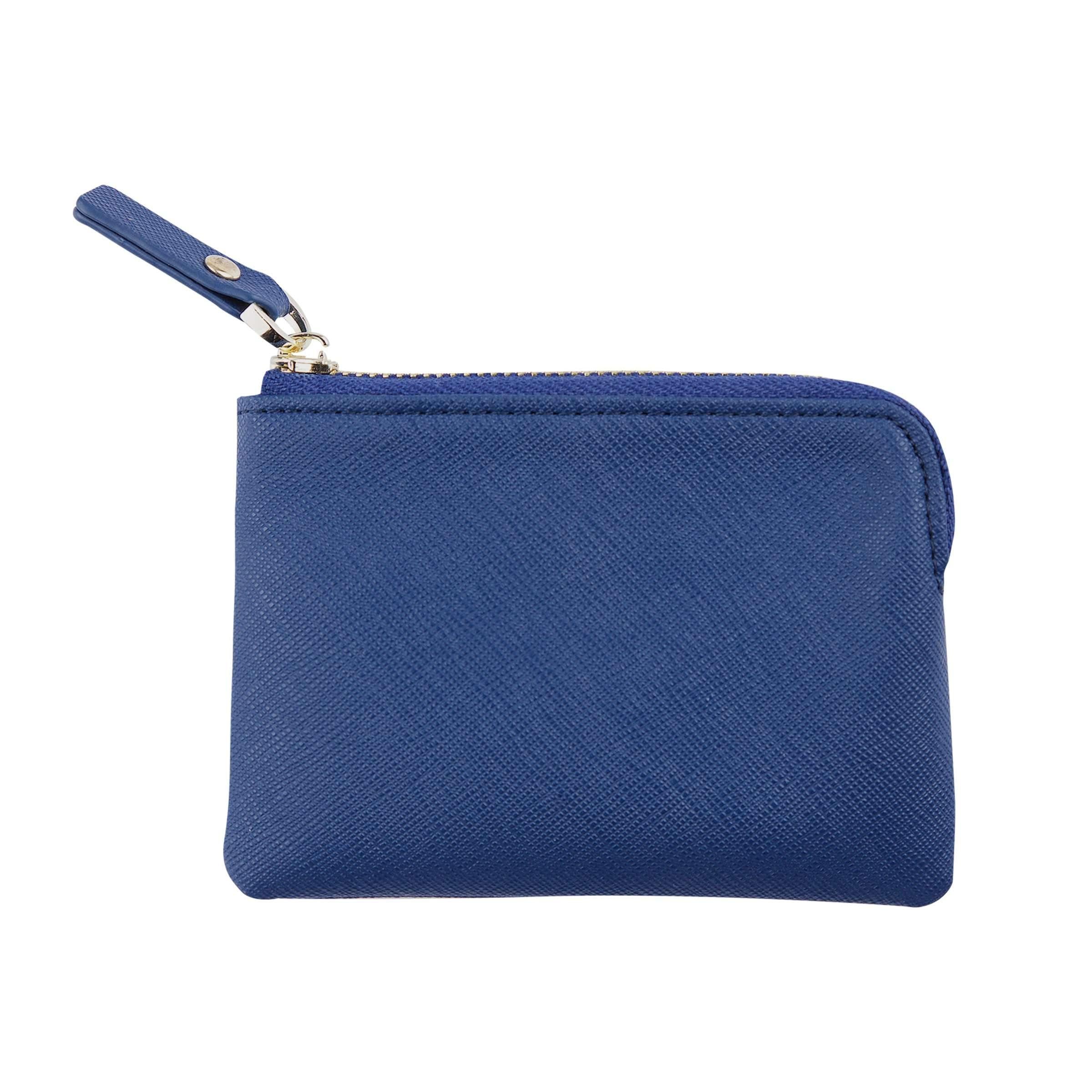 Personalised Saffiano Leather Coin Pouch Navy