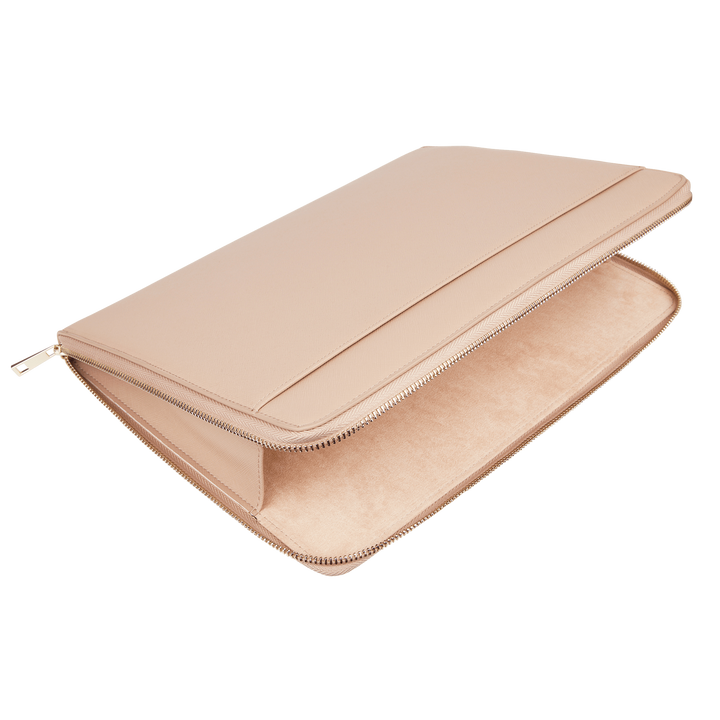 Personalised Saffiano Leather Laptop Sleeve Nude